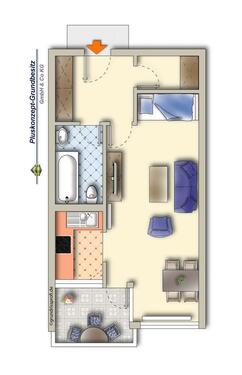 Foto - Modernisierte 1-Zimmer-Wohnung mit Balkon und Einbauküche