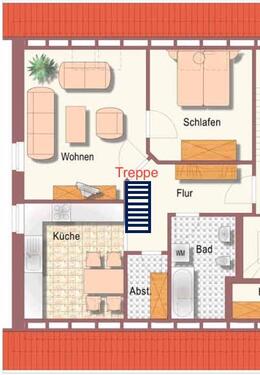 Foto - 3 Zimmer Dachgeschoßwohnung zur Miete in Hohne