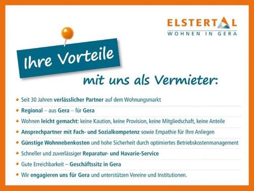 Foto - Etagenwohnung zur Miete in Gera