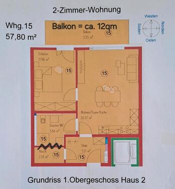 Foto - 2 Zi. Neubauwohnung zu vermieten