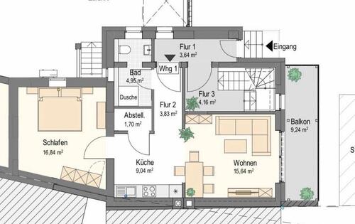 Foto - Kernsanierte 2-Zimmerwohnung mit großer Terrasse in guter Ahrlage