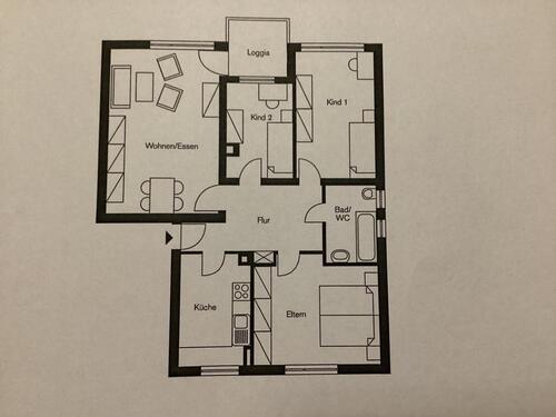 Foto - 4 Zimmer Erdgeschoßwohnung zur Miete in Niederdorfelden