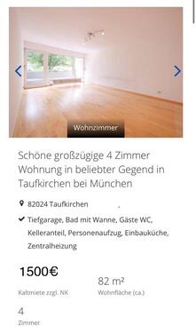 Foto - Etagenwohnung zur Miete in Taufkirchen