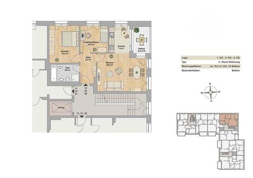Foto - 3 Raum Wohnung in Dresden Striesen