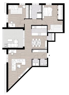 Foto - Penthouse-Wohnung; Neubau von 2025; Wohnfläche: ca.120 m²