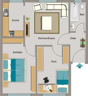 Foto - 3.5 Zimmer Etagenwohnung zur Miete in Duisburg