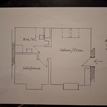 Foto - 1 Zimmer Dachgeschoßwohnung zur Miete in Allendorf (Lumda)