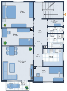 Foto - Eine Wohnung zu Vermieten - 580,00&nbsp;EUR Kaltmiete, ca.&nbsp; 78,00&nbsp;m&sup2;