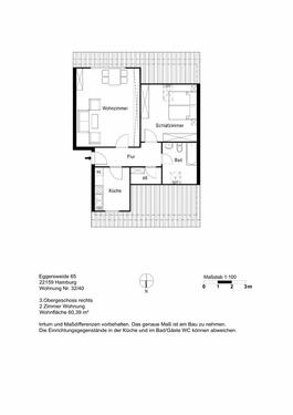 Foto - 2 Zimmer Etagenwohnung zur Miete in Hamburg