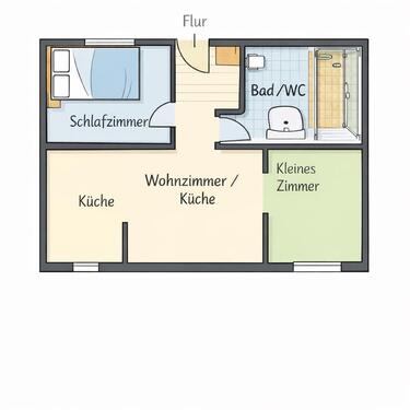 Foto - Gemütliche 2,5-Zimmer-EG 44 m² 330€ in Du Rheinhausen