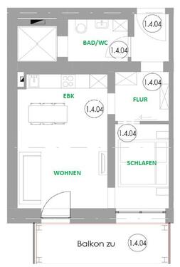 Foto - Amberg: 2-Zi Wohnung in 1.OG mit EBK, Südbalkon und TG Stellplatz
