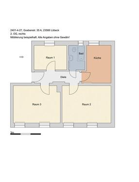 Foto - 3 Zimmer Etagenwohnung zur Miete in Lübeck