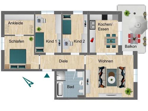 Foto - 4 Zimmer Etagenwohnung zur Miete in Triptis