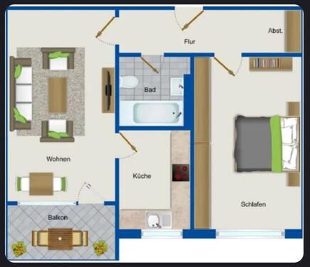Foto - Sofort verfügbar, 2 Zimmer, sonniger Balkon sonnig & weiter Blick