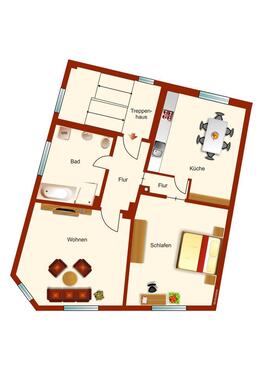 Foto - 2 Zimmerwohnung im Dachgeschoss mit Carport - Stellplatz