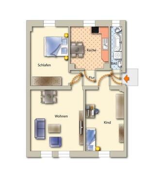 Foto - 3 Zimmer Etagenwohnung zur Miete in Freiberg