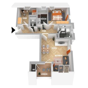 Foto - 3 Zimmer Etagenwohnung zum Kaufen in Chemnitz