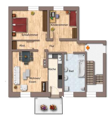 Foto - Große 3-Zimmerwohnung mit Balkon - Östliche Stadtrandlage