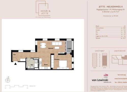 Foto - 2 Zimmer Etagenwohnung in Wolfsburg