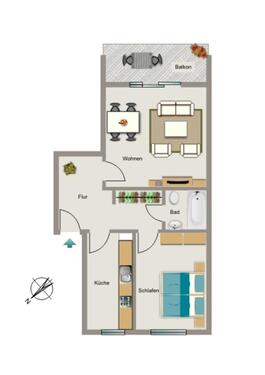 Foto - 2.5 Zimmer Erdgeschoßwohnung zur Miete in Düsseldorf