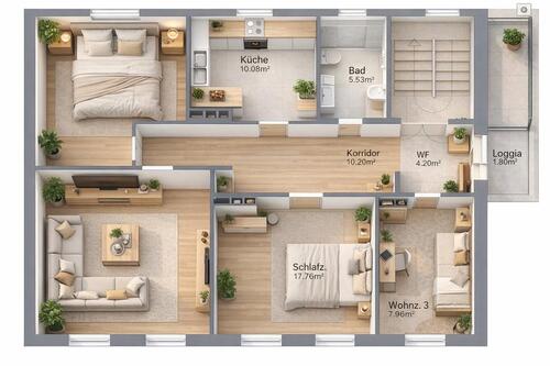 Foto - 97 m² 4-Zi. Bergen – Erstbez. 26, Garten, Stellpl.wahl, Hunde ok