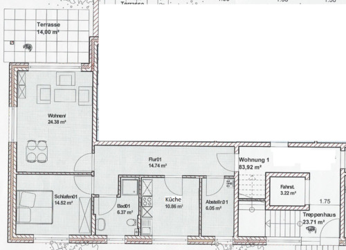 Foto - 3 Zimmer Etagenwohnung in Diepenau
