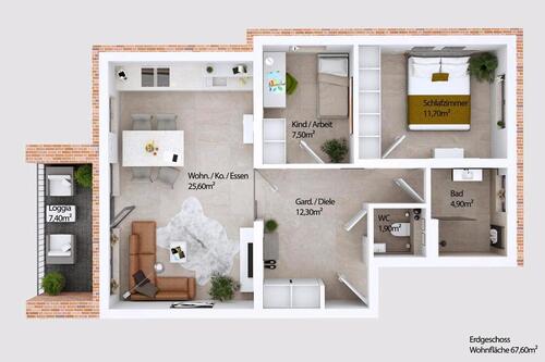 Foto - Moderne 3-Zimmer-EG-Wohnung Eschweiler Dürwiss-kernsaniert!