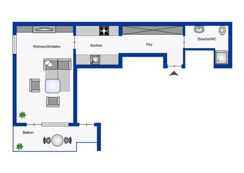 Foto - 1 Zimmer Etagenwohnung zur Miete in Kirchberg an der Murr