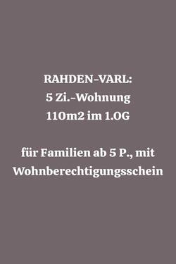 Foto - 5 Zi Wohnung in Rahden-Varl WBS erforderlich!