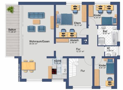 Foto - Wohnung zur Miete - 1.300,00 EUR Kaltmiete, ca.  105,00 m²