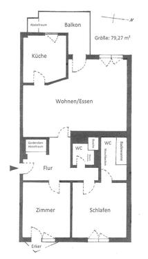 Foto - Helle 3-Zimmer-Whg, 79 m²Balkon2 WCTiefgarage im Musikervierte