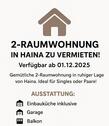 Foto - 2 Raumwohnung in Haina - 675,00 EUR Kaltmiete,