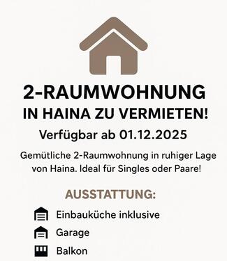 Foto - 2 Raumwohnung in Haina - 675,00 EUR Kaltmiete,