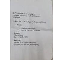 Stellplätze Parkplätze - 35,00 EUR Miete, in Bergisch Gladbach (PLZ: 51465)