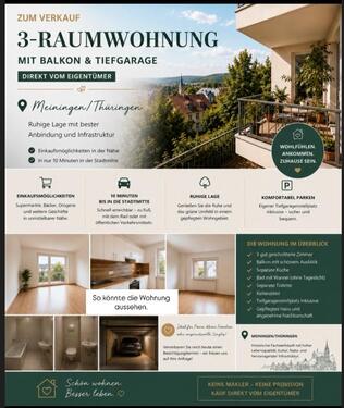 Foto - 3 Raum Eigentumswohnung - 95.000,00&nbsp;EUR Kaufpreis, ca.&nbsp; 70,00&nbsp;m&sup2;