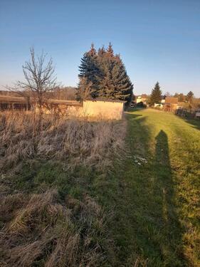 Foto - Gartengrundstück mit Finnenhütte und Geräteschuppen