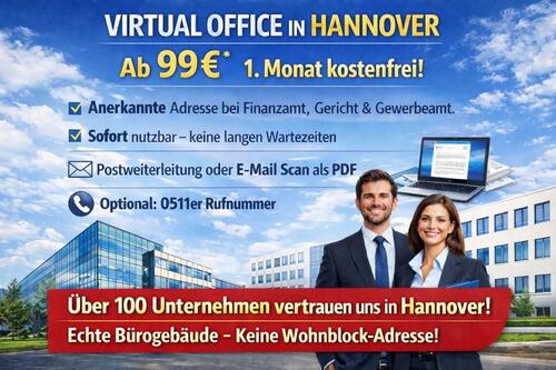 Foto - Geschäftsadresse in Hannover - 99,00&nbsp;EUR Kaltmiete,
