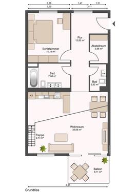 Foto - 3 Zimmer Etagenwohnung zur Miete in Halle (Saale)