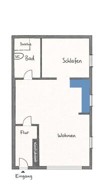 Foto - ruhige 2 Zimmer Wohnung im EG , Stellplatz optional