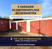 3 Garagen in Hinterhoflage – Plöner Straße 59, 24534 Neumünster –