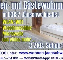 3ZKB Ferienwohnung zw. Cottbus und Guben - naturnahe Lage (in Brandenburg) ab 39 € pro Nacht - Jänschwalde Kolonie