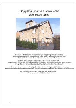 Foto - Doppelhaushälfte ab 01.06. zu vermieten