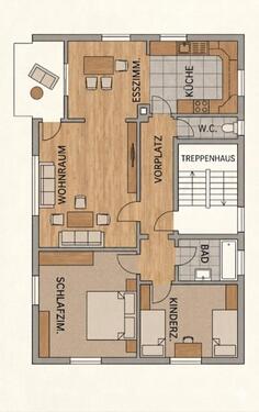 Foto - Frisch sanierte 3,5 Zi.- Wohnung Balkon, EBK, zentrale Lage