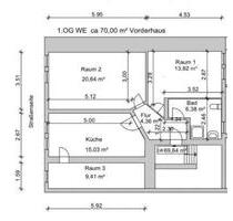 Neu Sanierte 3-Raum- Wohnung 70 m² 1.OG im Zentrum - Lunzenau