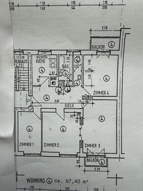 Foto - 87 m² 4-Zimmer Wohnung mit 2 Balkonen & neuem Bad