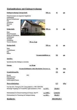 Foto - Schönes EFH + ELW - 400.000,00 EUR Kaufpreis, ca.  201,00 m²