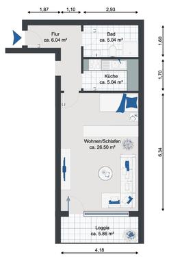 Foto - Etagenwohnung in Saarbrücken zur Miete
