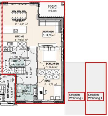 Foto - Obergeschosswohnung 4 Zimmer Küche Bad ca.114m²