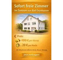 Unterkunft im Zentrum von Bad Oeynhausen – Zimmer frei