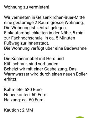 Foto - Etagenwohnung in Gelsenkirchen zur Miete